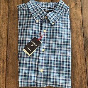 NWT Cremieux Men’s Short Sleeve Plaid Button Up Shirt w/ Front Pocket Size XL